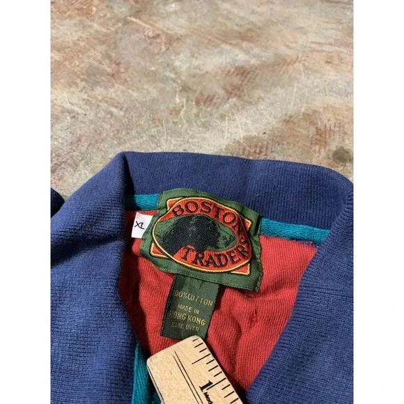 Vintage Boston Traders Sport Colorful Men's EUC Long Sleeve Collared Shirt Sz XL - Picture 2 of 9
